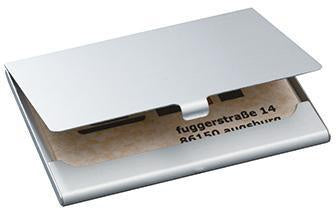Visitenkartenetui SIGEL 92 x 63 x 05 cm (B x H x T) 15 Karten Aluminium silber SIGEL