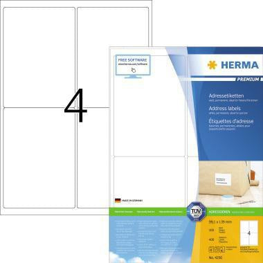 Universaletikett HERMA PREMIUM 991 x 139 mm (B x H) nicht wieder ablösbar Papier weiß 400 Etik/Pack HERMA