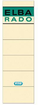 Ordnerrückenetikett ELBA breit/kurz 59 x 190 mm (B x H) selbstklebend ohne Griffloch chamois 10 Etik/Pack ELBA