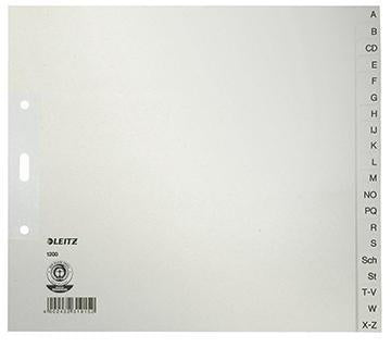A-Z Register Leitz DIN A4 Überbreite Tauenpapier recycelt grau 20 Registerblätter LEITZ