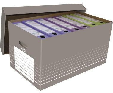 Archivschachtel ELBA tric 37 x 322 x 622 cm (B x H x T) DIN A4 mit Archivdruck Wellpappe grau/weiß ELBA
