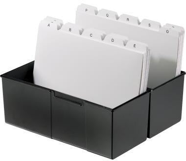 Karteikasten HAN 228 x 171 x 102 cm (B x H x T) DIN A5 quer 500 Karten Polystyrol schwarz HAN