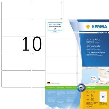 Universaletikett HERMA PREMIUM 991 x 57 mm (B x H) nicht wieder ablösbar Papier weiß 1000 Etik/Pack HERMA