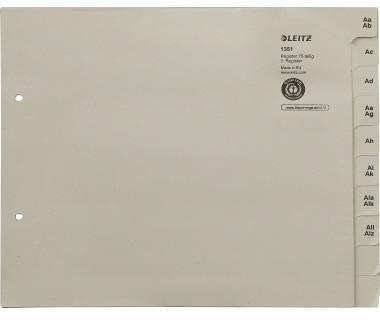 A-Z Register Leitz DIN A4 Überbreite Tauenpapier recycelt grau 750 Registerblätter LEITZ