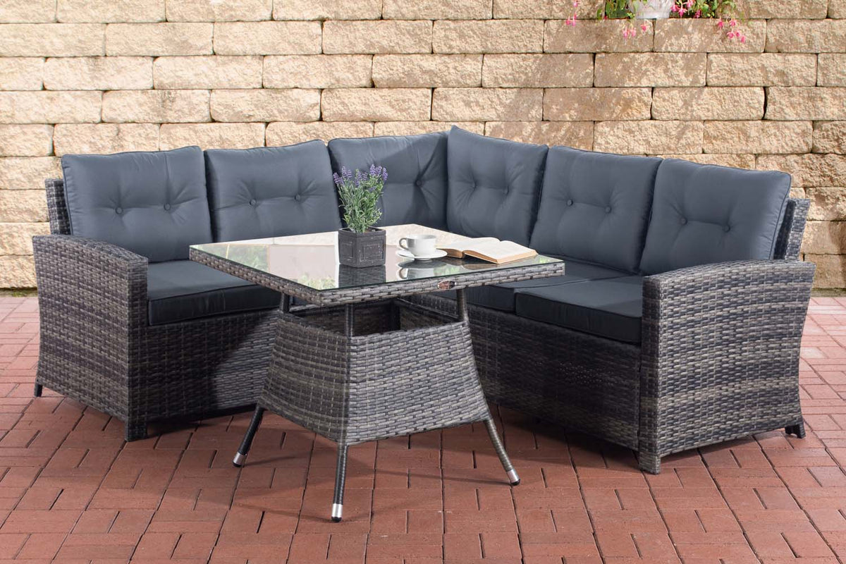 Eckgarnitur Sierra Flachrattan eisengrau – Ansicht 9