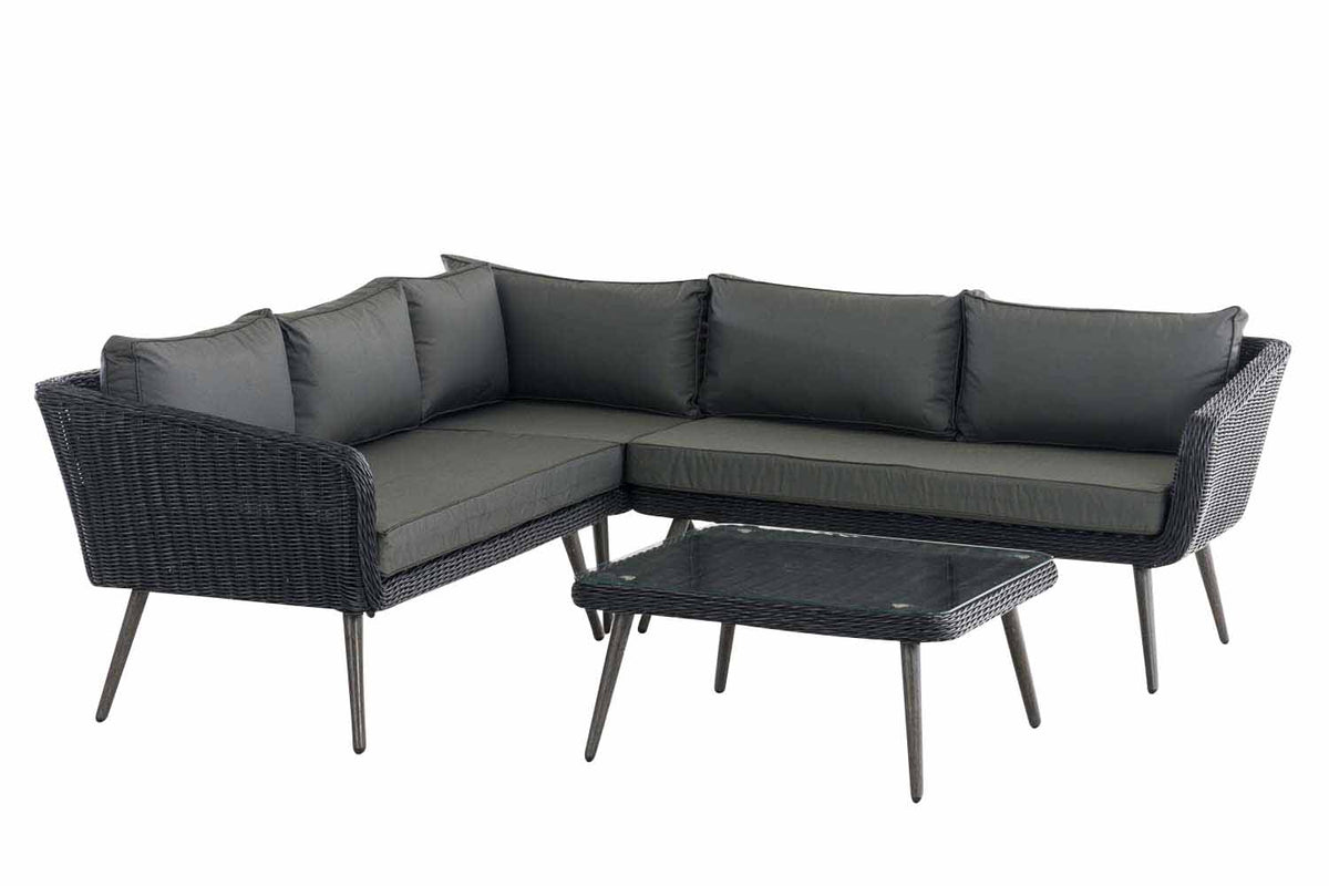 Eck-Loungeset Skara Rundrattan schwarz 45 cm (Dunkelgrau) – Ansicht 10