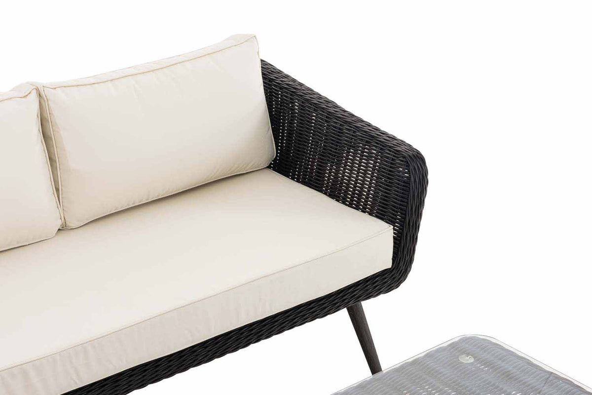 Eck-Loungeset Skara Rundrattan schwarz 45 cm (Dunkelgrau) – Ansicht 4