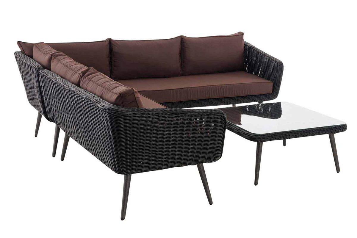Eck-Loungeset Skara Rundrattan schwarz 45 cm (Dunkelgrau) – Ansicht 19