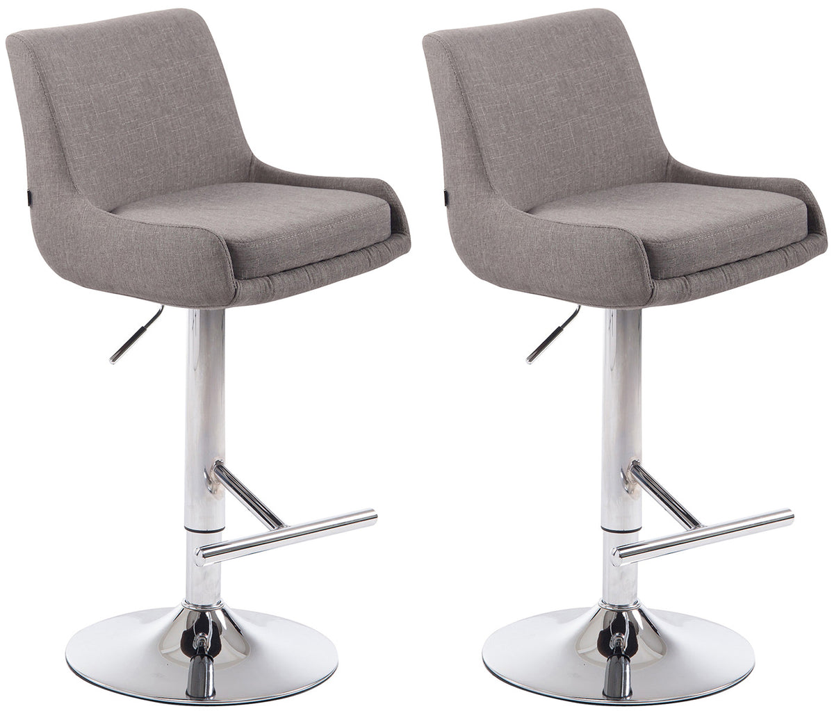 2er Set Barhocker Club Stoff chrom – Ansicht 13