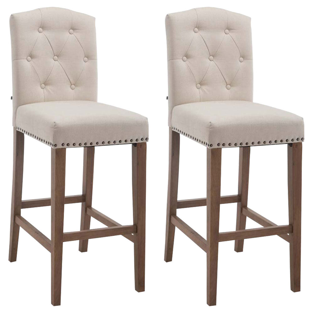 2er Set Barhocker Louise Stoff antik-hell – Ansicht 11
