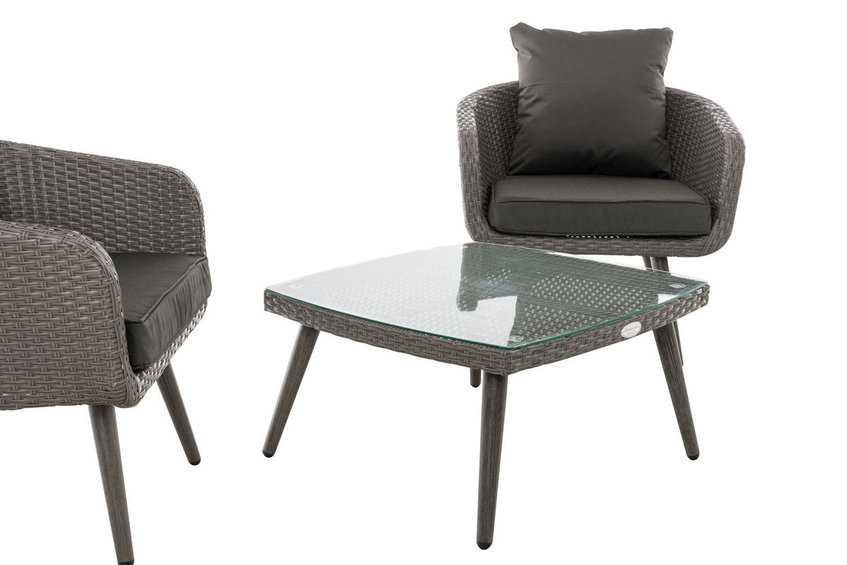 Balkon-Set Ameland Flachrattan anthrazit 45 cm (Dunkelgrau) – Ansicht 7