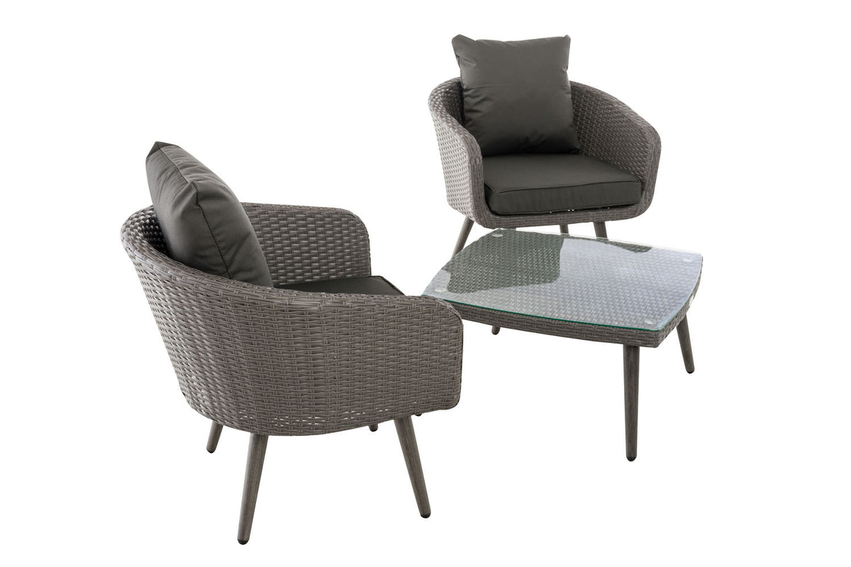 Balkon-Set Ameland Flachrattan anthrazit 45 cm (Dunkelgrau) – Ansicht 8