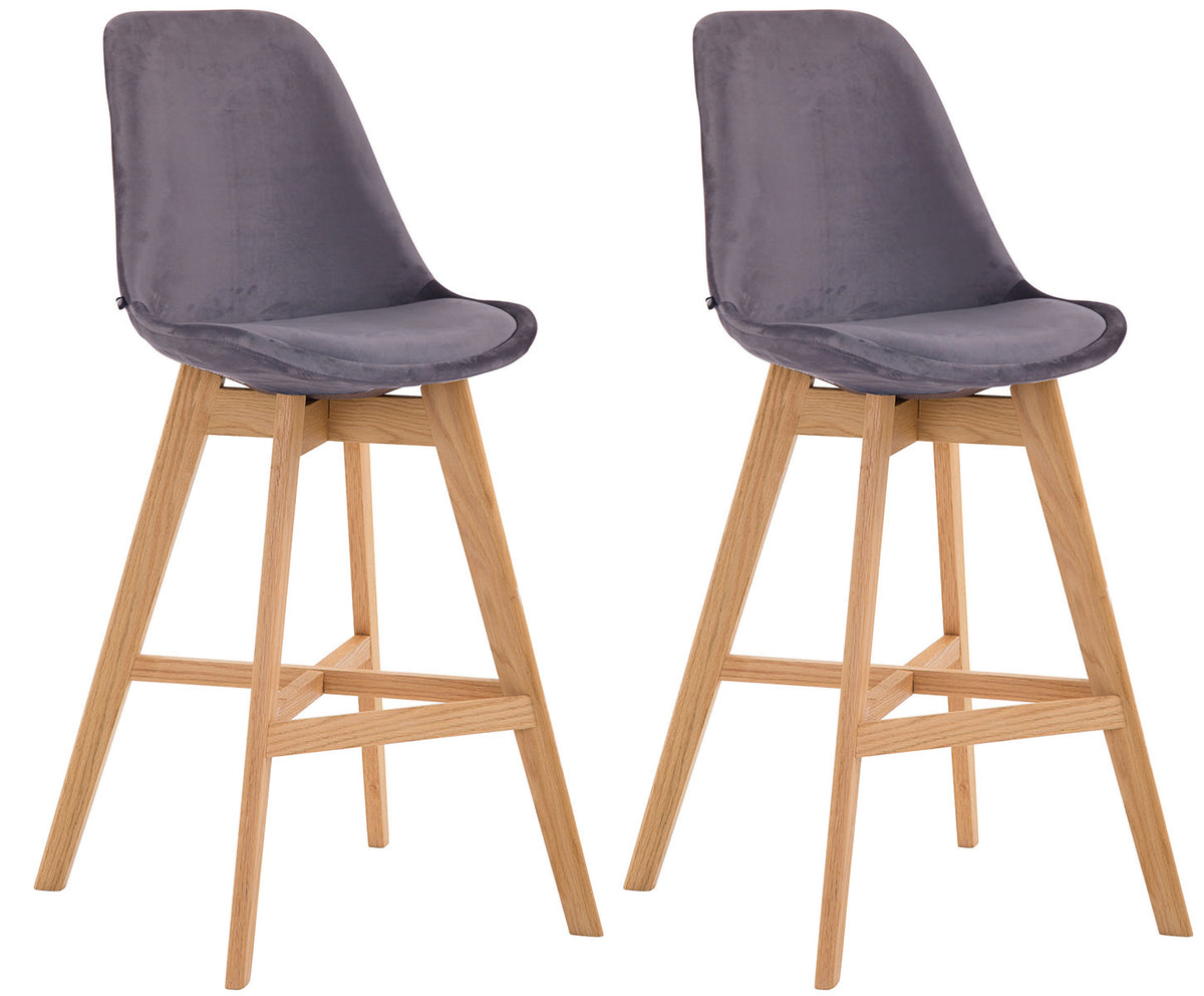 2er Set Barhocker Cannes Samt natura – Ansicht 10