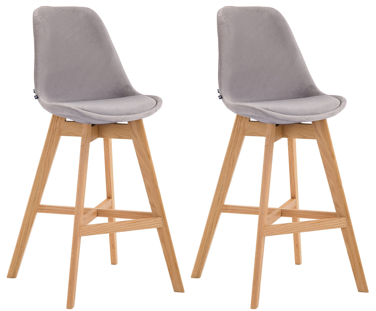2er Set Barhocker Cannes Samt natura – Ansicht 13