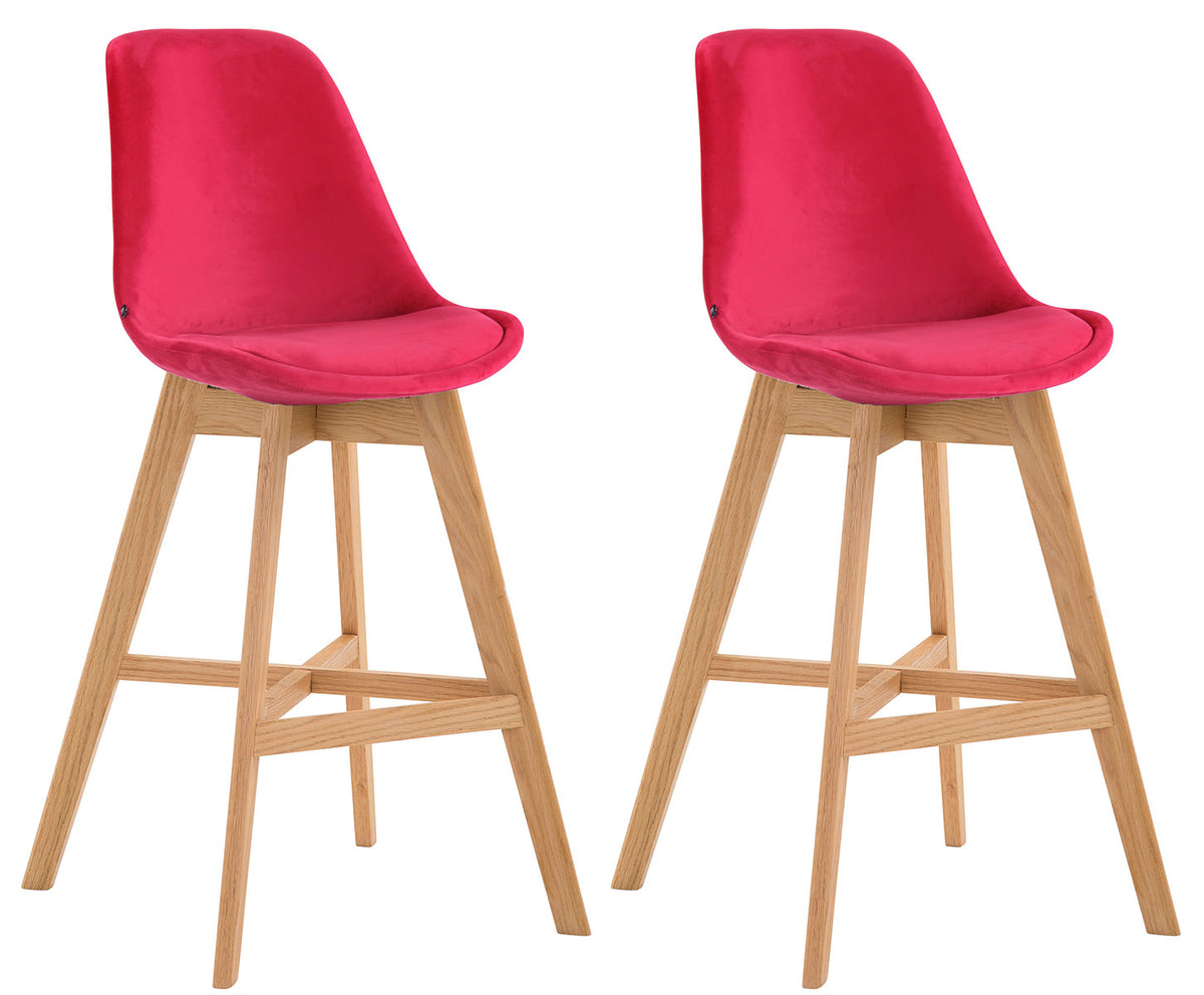 2er Set Barhocker Cannes Samt natura – Ansicht 19