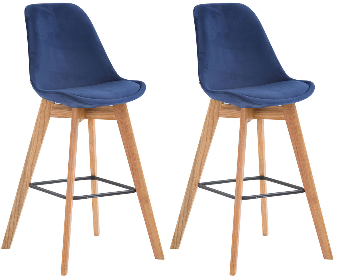 2er Set Barhocker Metz Samt natura