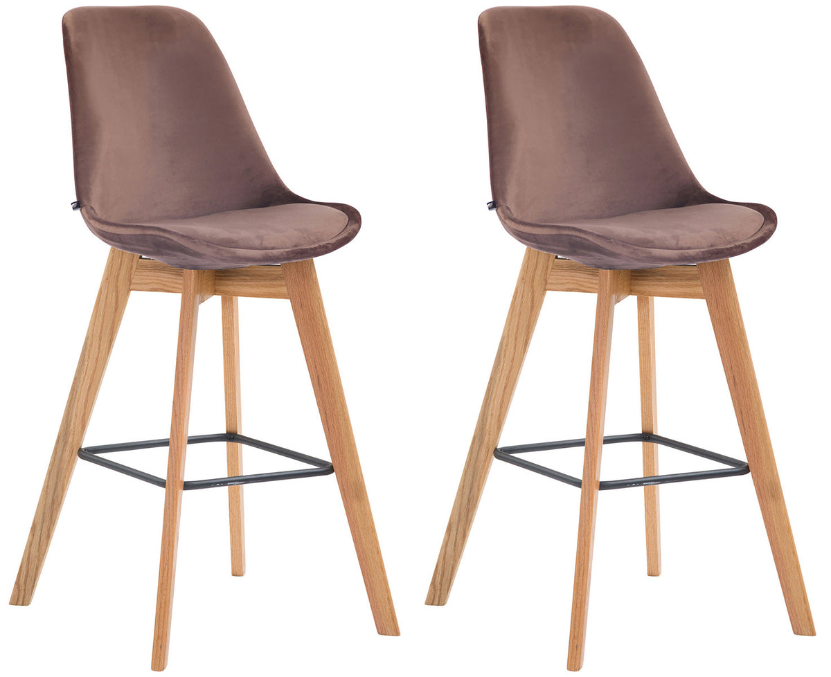 2er Set Barhocker Metz Samt natura – Ansicht 4