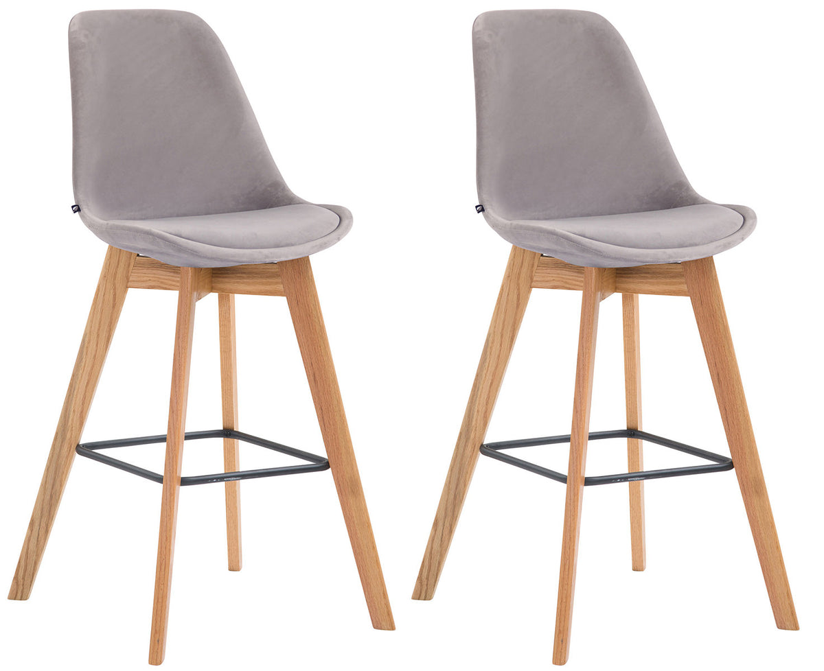 2er Set Barhocker Metz Samt natura – Ansicht 13