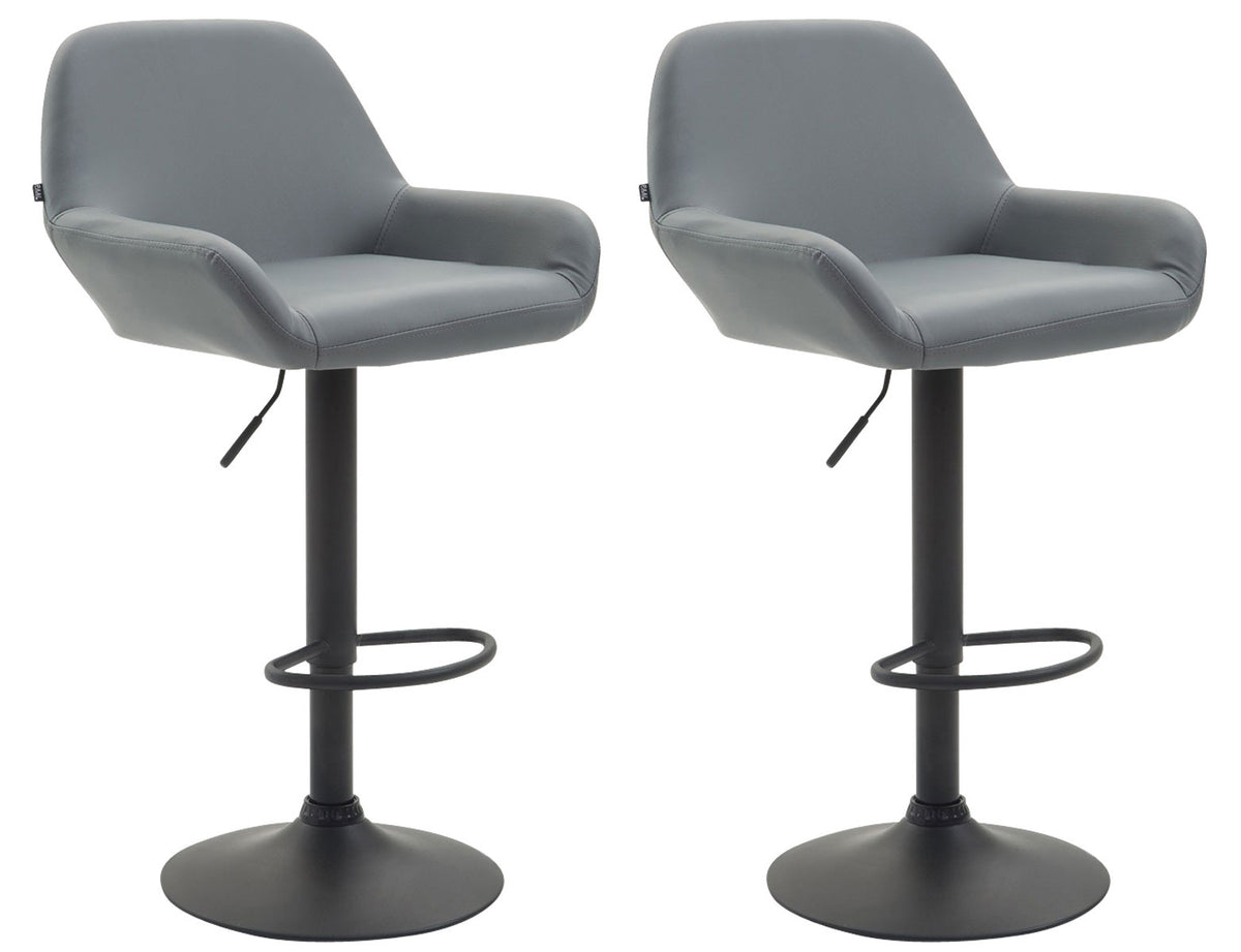 2er Set Barhocker Braga Kunstleder schwarz – Ansicht 9