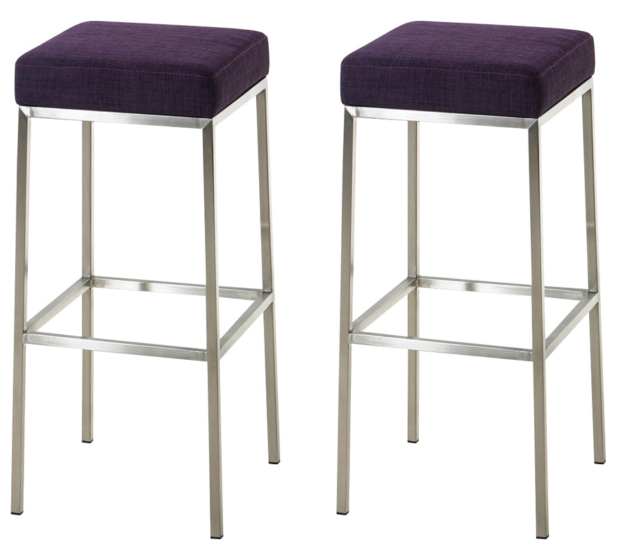 2er Set Barhocker Montreal 85 Stoff edelstahl