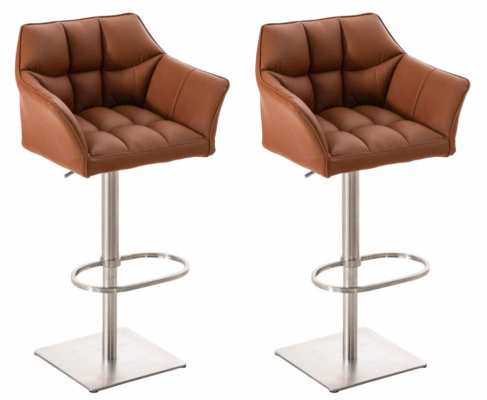 2er Set Barhocker Damaso Kunstleder edelstahl – Ansicht 19