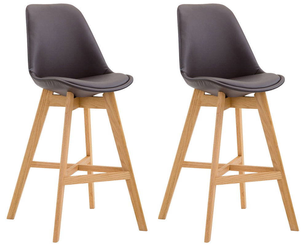 2er Set Barhocker Cannes Kunstleder natura – Ansicht 11