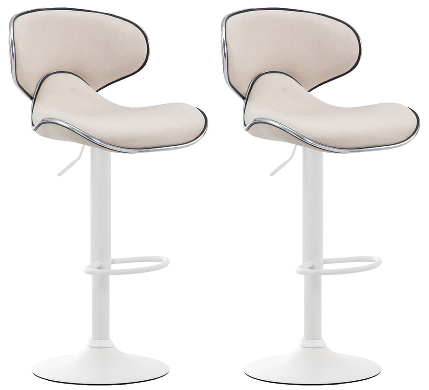 2er Set Barhocker Las Vegas V2 Stoff weiß – Ansicht 5