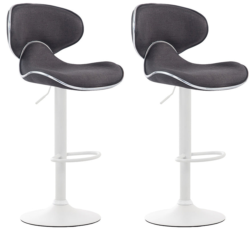 2er Set Barhocker Las Vegas V2 Stoff weiß – Ansicht 9