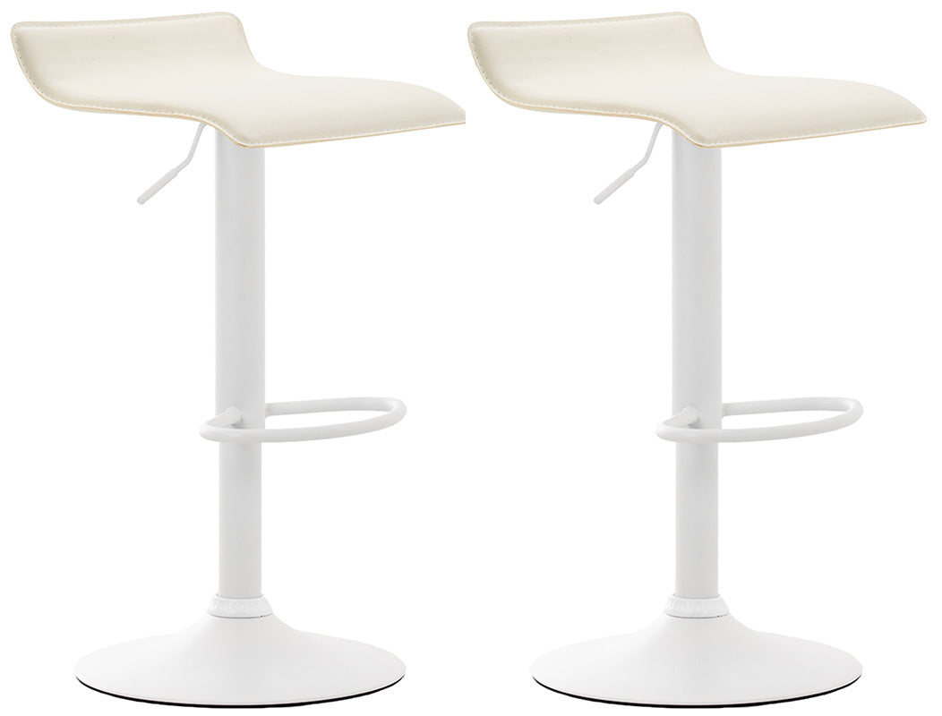 2er Set Barhocker Dyn V2 Kunstleder weiß – Ansicht 7