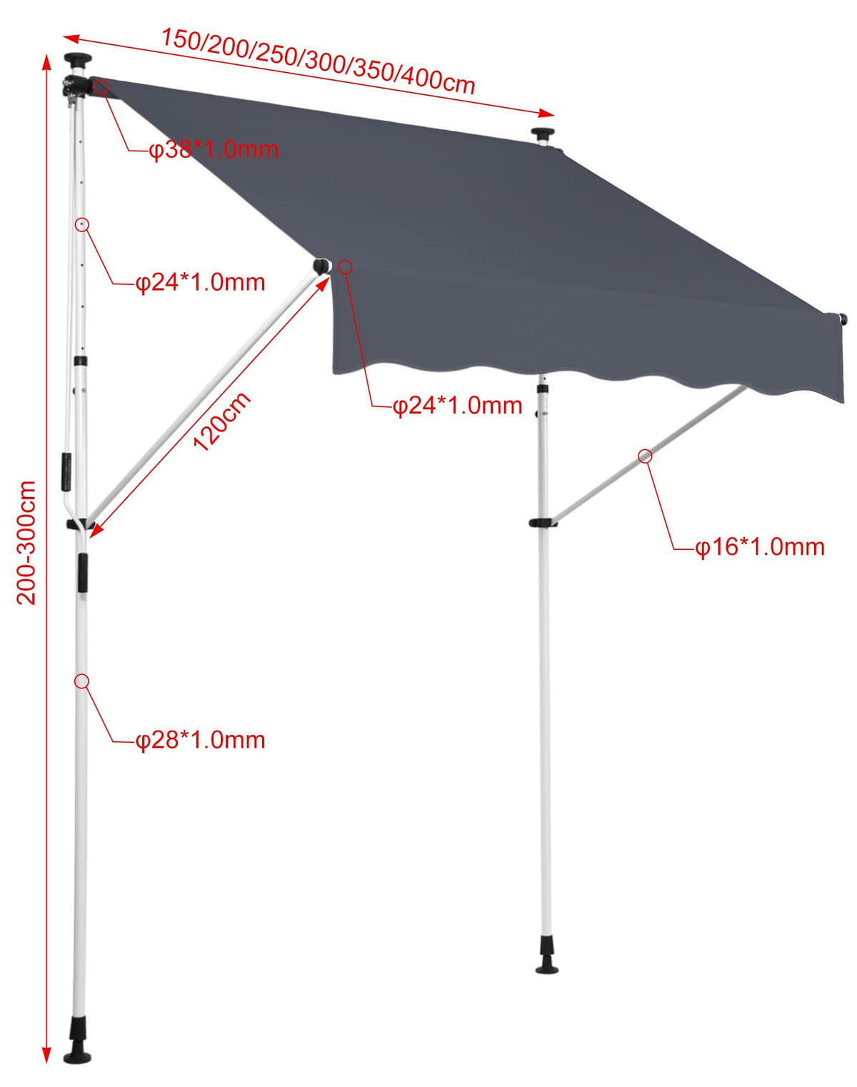 Klemmmarkise Westerly 400x120 cm – Ansicht 12