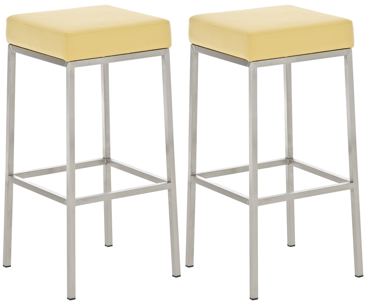 2er Set Barhocker Montreal 85 Kunstleder edelstahl – Ansicht 3