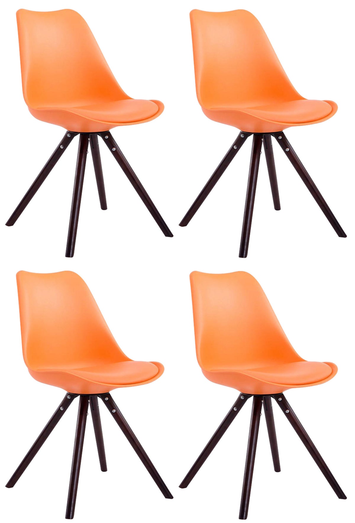 4er Set Stühle Toulouse Kunstleder Rund cappuccino – Ansicht 10