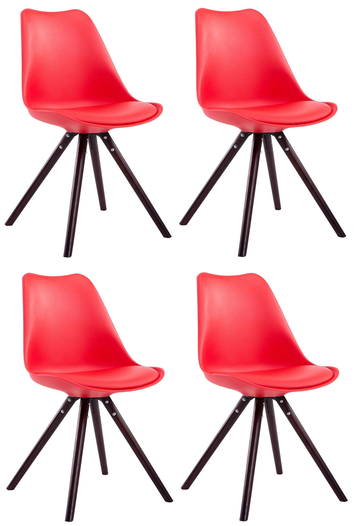 4er Set Stühle Toulouse Kunstleder Rund cappuccino – Ansicht 13