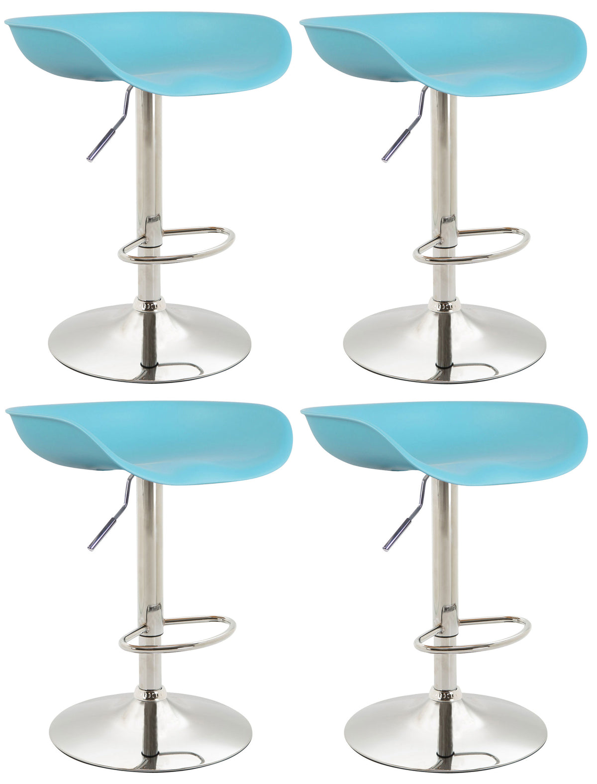 4er Set Barhocker Anaheim Kunststoff chrom