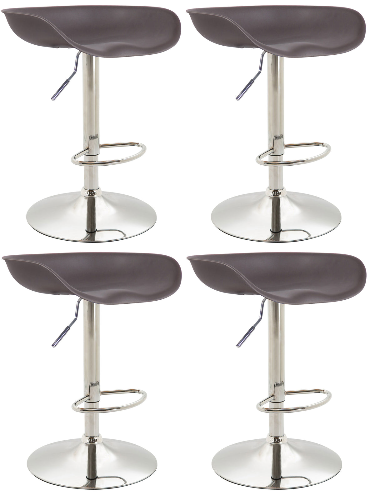 4er Set Barhocker Anaheim Kunststoff chrom – Ansicht 9
