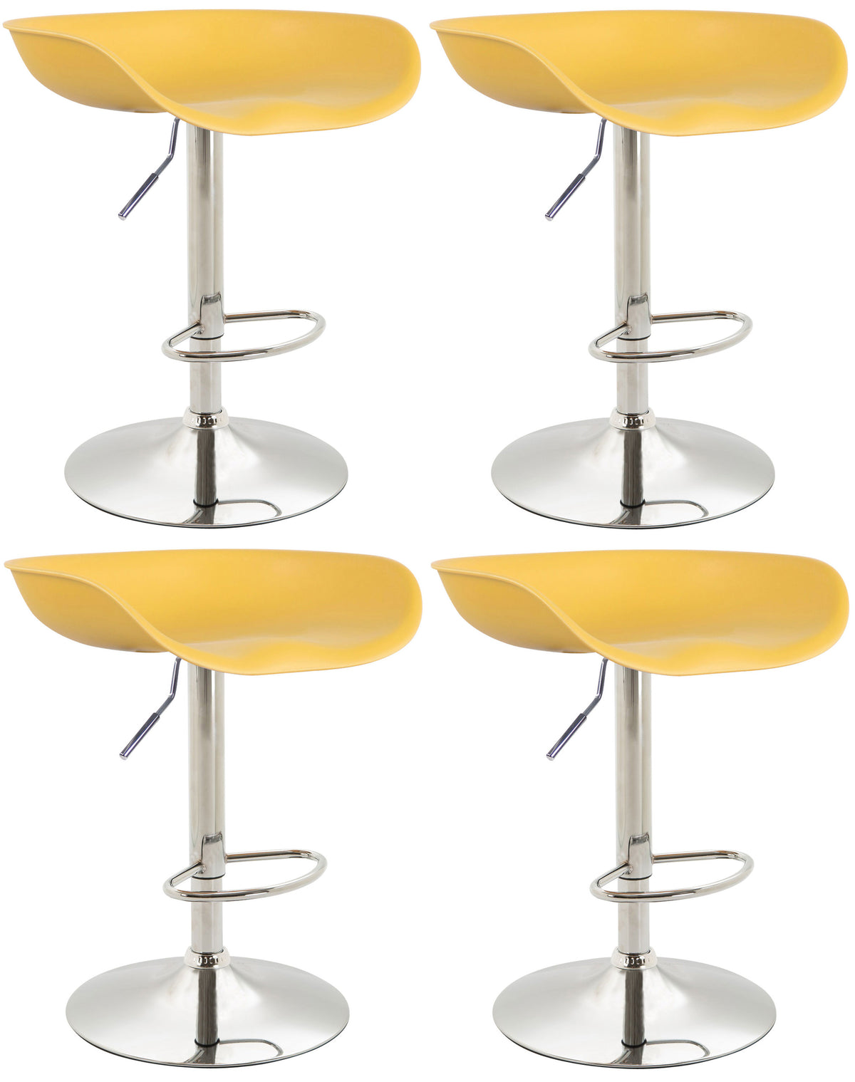 4er Set Barhocker Anaheim Kunststoff chrom – Ansicht 13