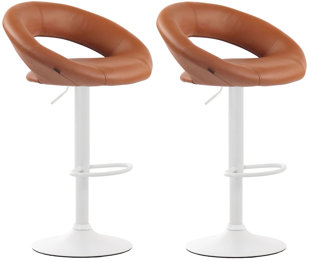 2er Set Barhocker Olinda Kunstleder weiß – Ansicht 11
