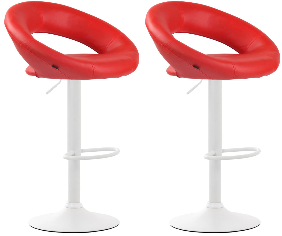2er Set Barhocker Olinda Kunstleder weiß – Ansicht 13