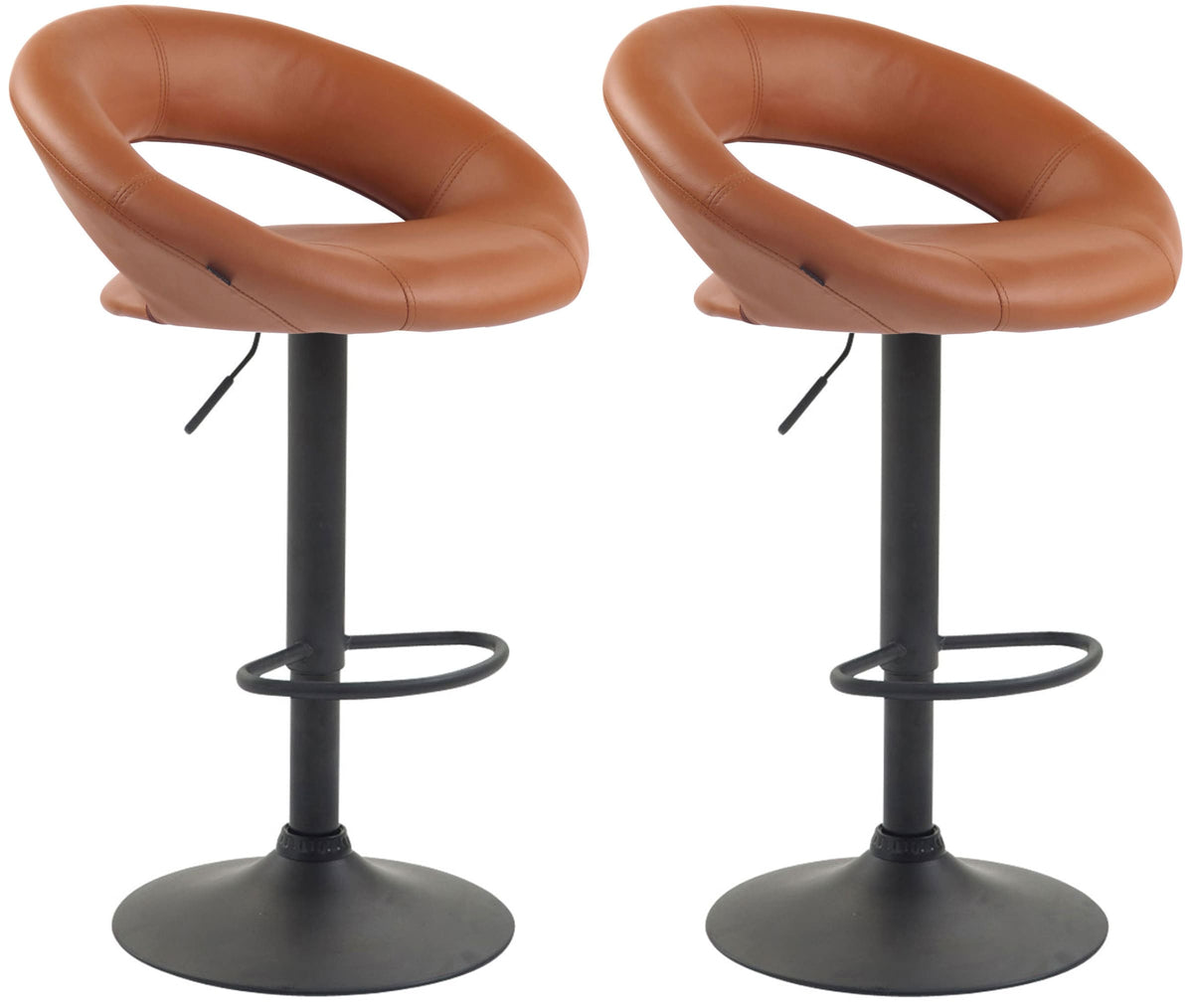 2er Set Barhocker Olinda Kunstleder schwarz – Ansicht 11
