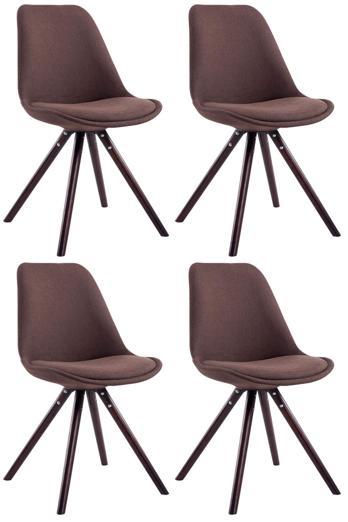 4er Set Stühle Toulouse Stoff Cappuccino Rund – Ansicht 4