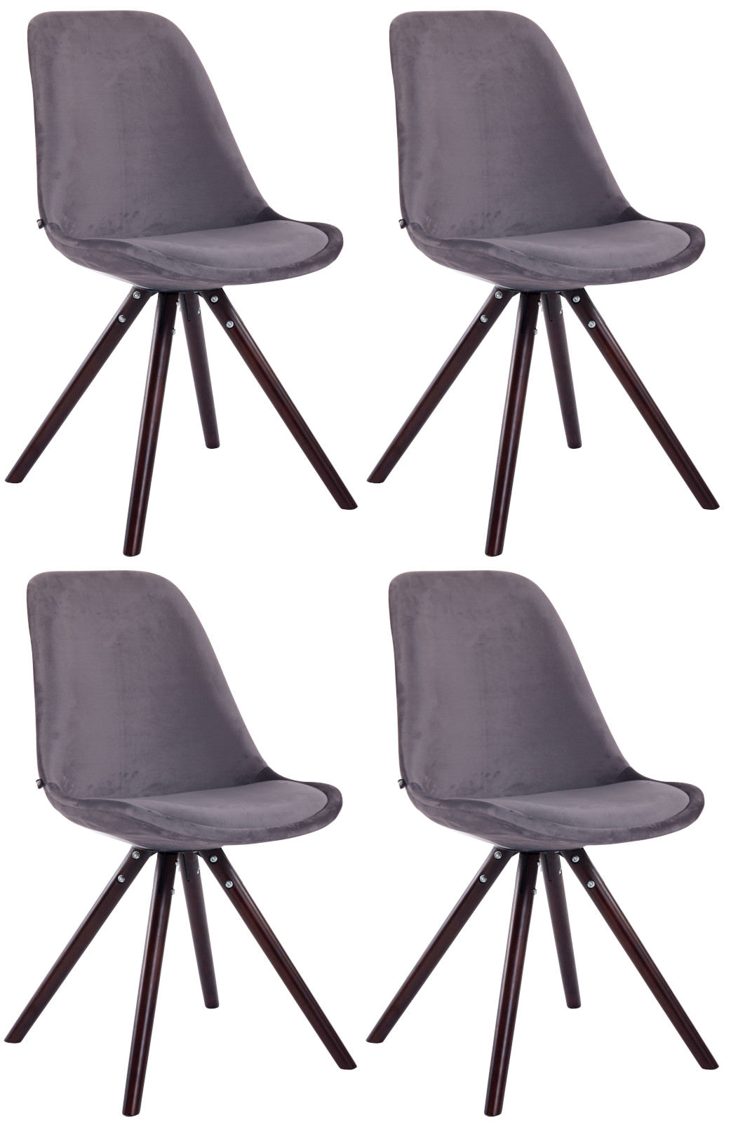 4er Set Stühle Toulouse Samt Rund cappuccino – Ansicht 13