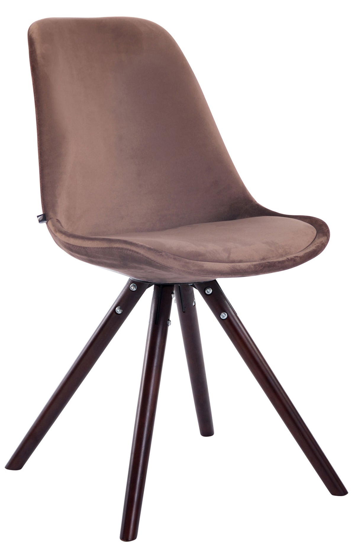 4er Set Stühle Toulouse Samt Rund cappuccino – Ansicht 6