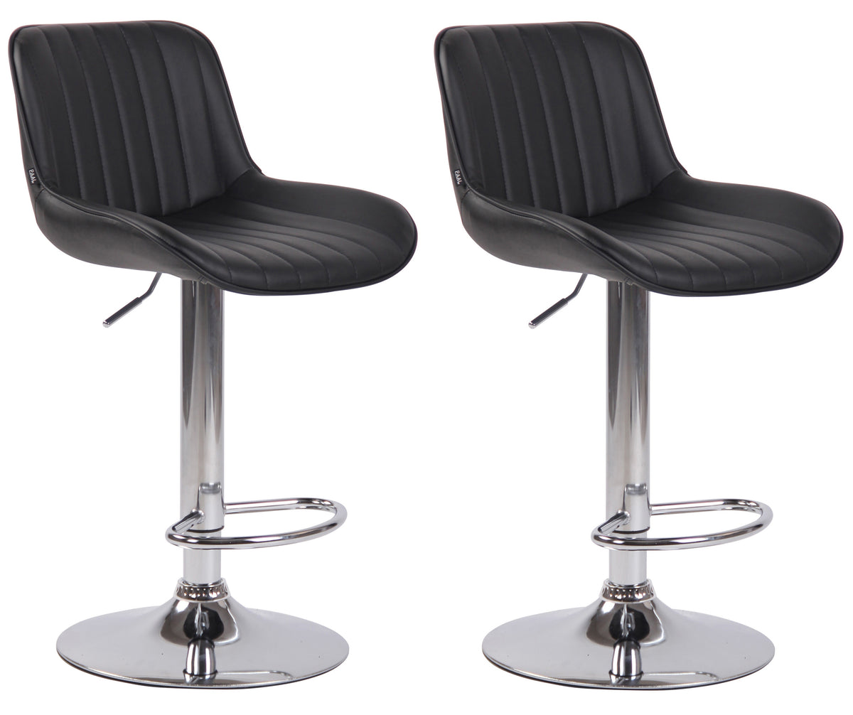 2er Set Barhocker Lentini Kunstleder chrom – Ansicht 13