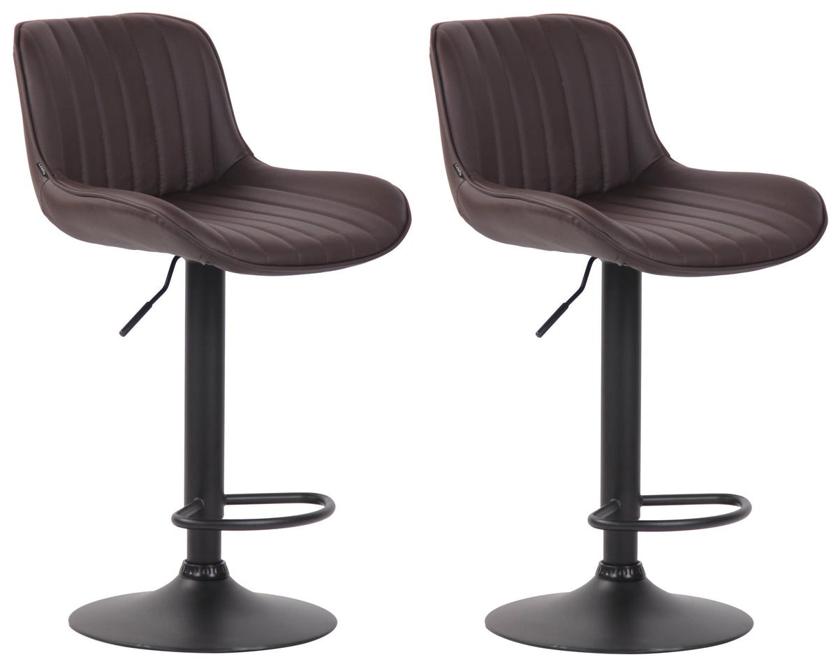 2er Set Barhocker Lentini Kunstleder schwarz