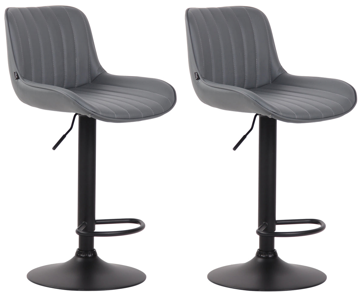 2er Set Barhocker Lentini Kunstleder schwarz – Ansicht 13