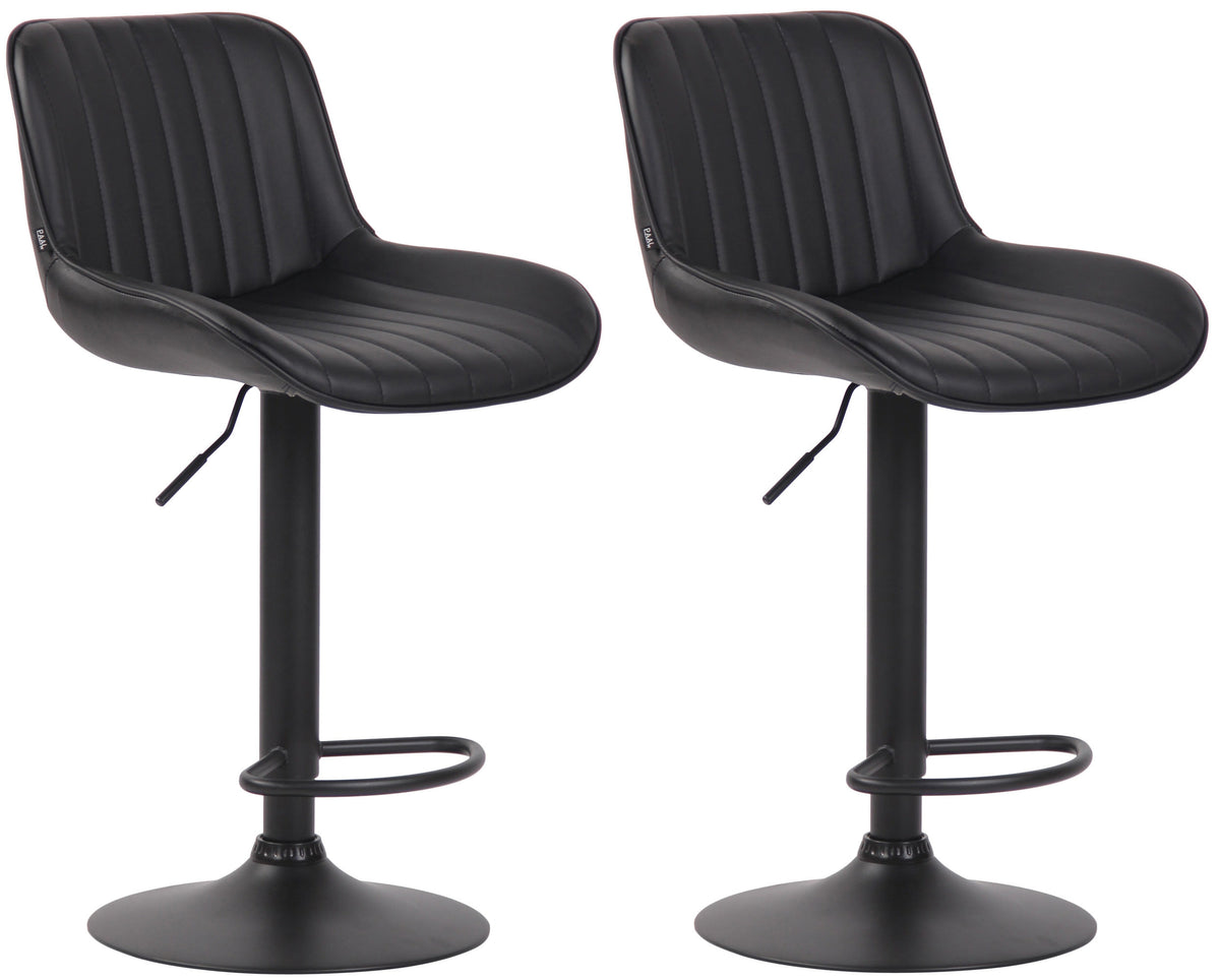 2er Set Barhocker Lentini Kunstleder schwarz – Ansicht 19