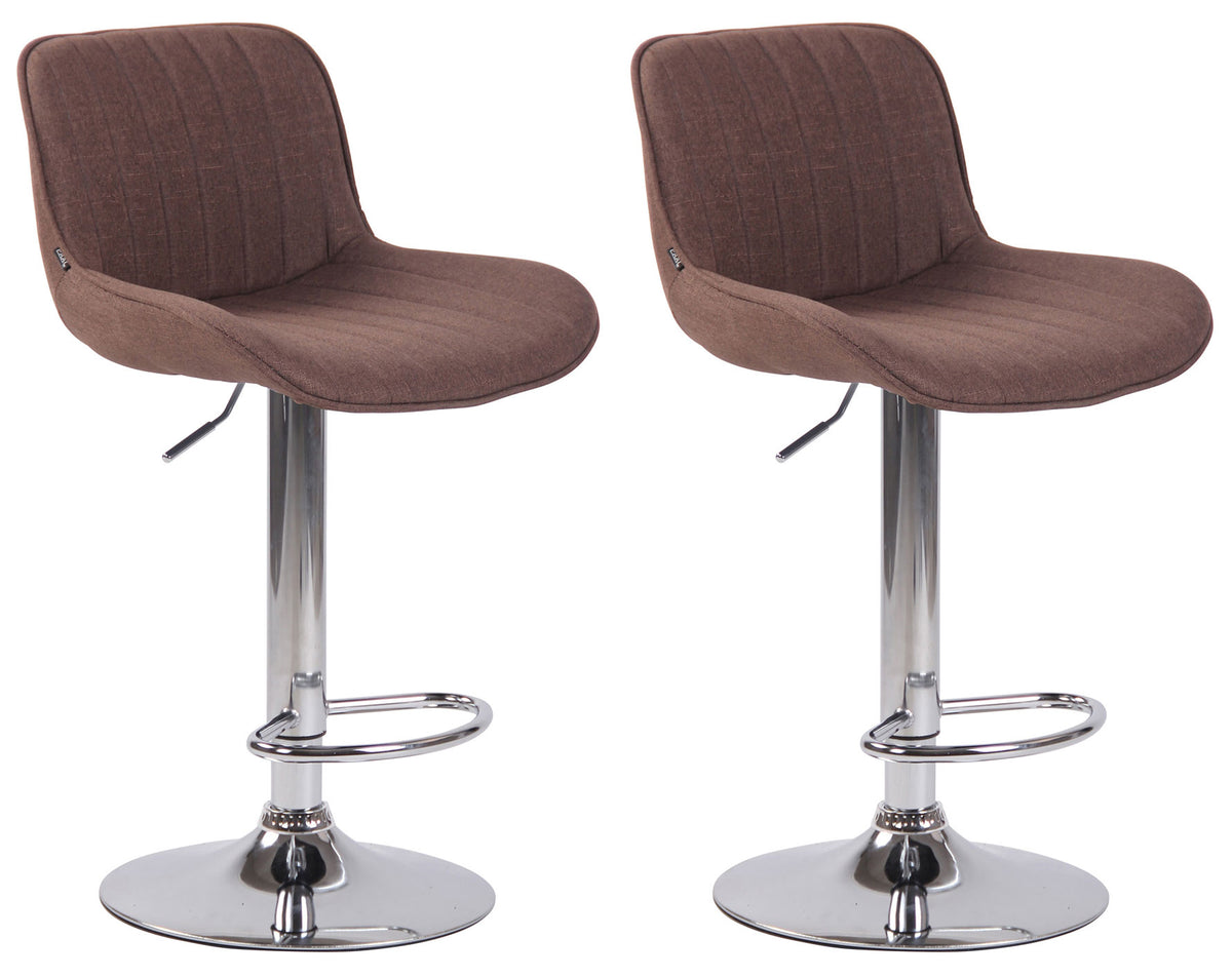 2er Set Barhocker Lentini Stoff chrom