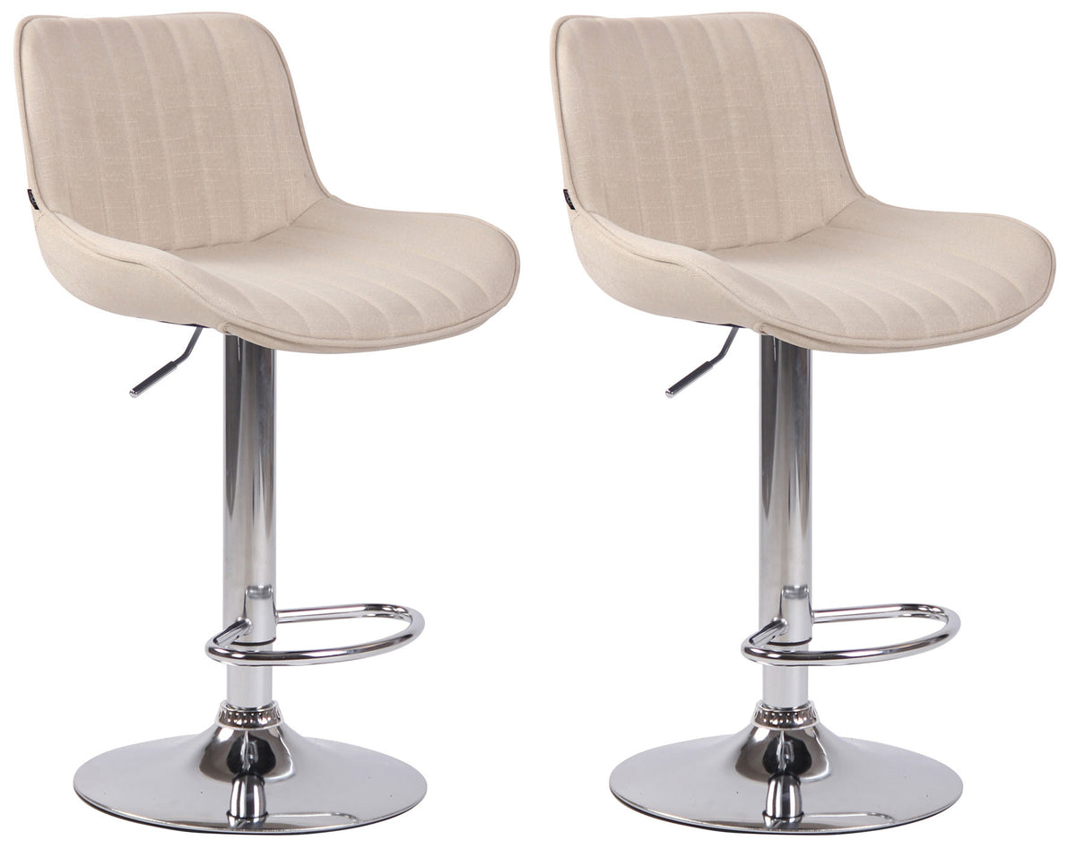 2er Set Barhocker Lentini Stoff chrom – Ansicht 5
