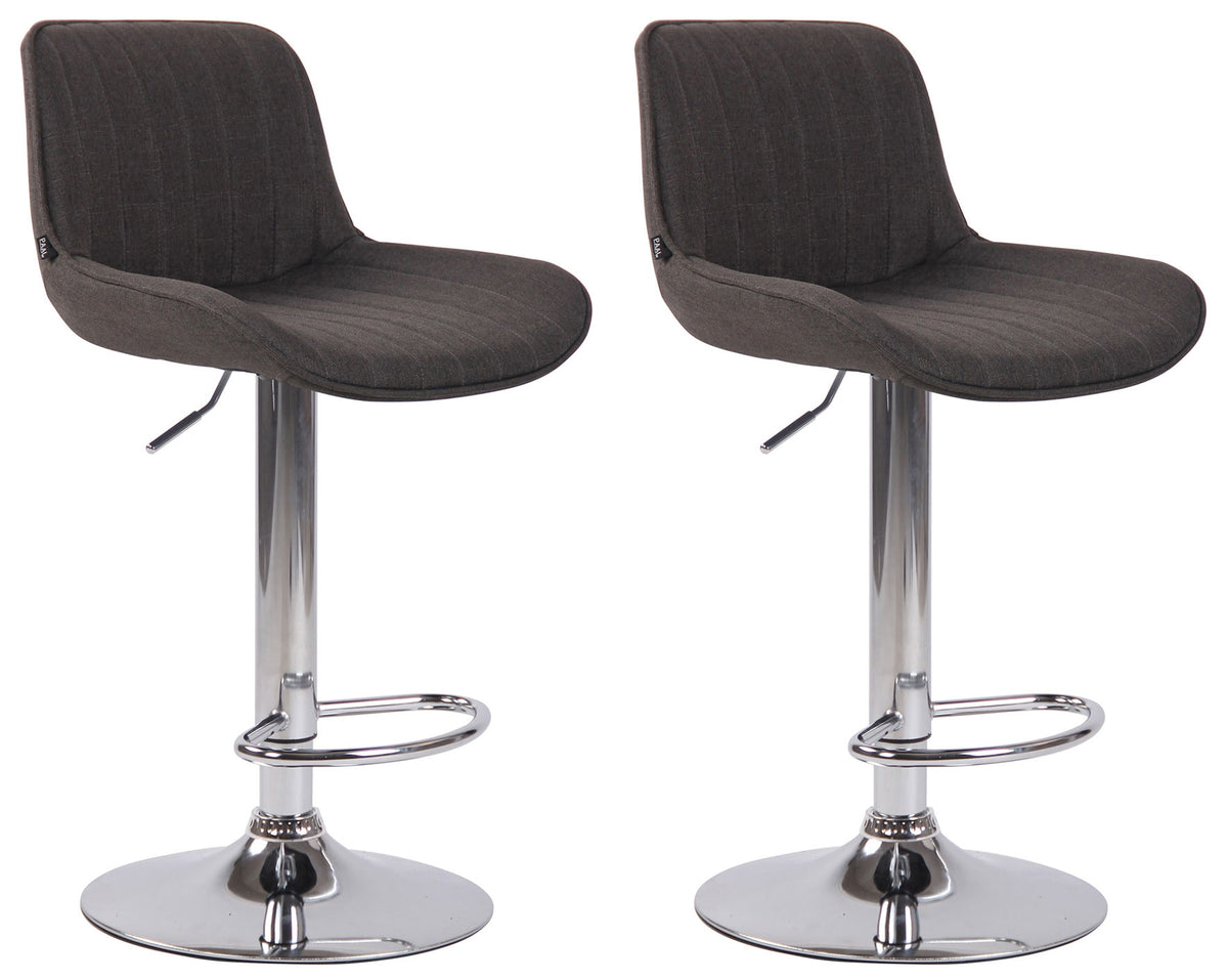 2er Set Barhocker Lentini Stoff chrom