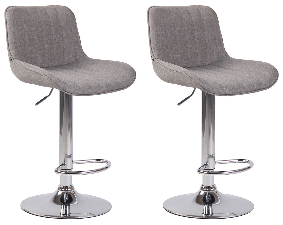 2er Set Barhocker Lentini Stoff chrom – Ansicht 13